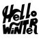 Hello winter graphic hand lettering on white background illustration