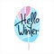 Hello Winter hand lettering over a leaf covered with frost