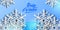 Hello Winter Luxury Elegant Decoration of Crystal Snowflake with sparkles for background decorative