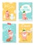 Hello Winter, Merry Christmas Greeting Cards Set