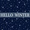 Hello winter snow snowfall night winter snowflakes banner vecto