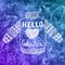 Hello winter text and knitted wool sweater with a heart on watercolor background. Seasonal shopping concept design for