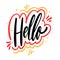 Hello word. Motivation modern calligraphy phrase. Hand drawn vector illustration.