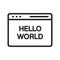 Hello World Program icon vector image. Suitable for mobile apps, web apps and print media.