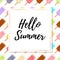 Hellow summer - colorful ice cream popsicles background.