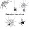Helloween doodle set of spiders and spider webs