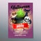 Helloween party poster with witch pot