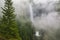 Helmcken Falls with fog, Wells Gray Provincial Park, British Columbia, Canada