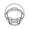 Helmet american football front view outline