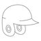 Helmet for baseball or softball icon outline style