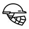 helmet cricket player head protect accessory line icon vector illustration