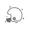 helmet cricket playing icon vector design