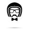 Helmet, Glasses , Bowtie and Mustache man Set. Vector illustrati