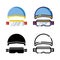 Helmet Goggles Snowboarding Icon Set Logo Winter Holidays