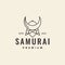 Helmet hipster samurai logo design