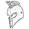 Helmet icon. Ancient cartoon helmet.