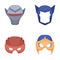 Helmet, mask on the head.Mask super hero set collection icons in cartoon style vector symbol stock illustration web.