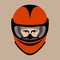Helmet motorcycle face vector illustration flat style front
