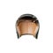 Helmet for a motorcycle, life safety accessory, black with a plastic visor and leather inside. Isolate on a white background, view