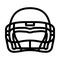helmet player accessory line icon vector illustration