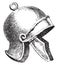 Helmet, Roman Centurion, vintage engraving