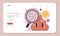 Helminths web banner or landing page. Intestin parasitic disease
