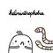 Helmintophobia hand drawn illustration with cute marshmallow and worms