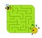 Help baby bee cub find path to hive. Labyrinth. Maze game for kids. Vector puzzle.