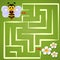 Help bee find path to flower. Labyrinth. Maze game for kids