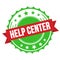 HELP CENTER text on red green ribbon stamp