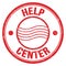 HELP CENTER text on red round postal stamp sign