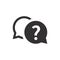 Help, chat support black vector icon. Speech bubble.