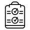 Help clipboard icon outline vector. Social review