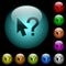 Help cursor icons in color illuminated glass buttons