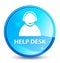 Help desk (customer care icon) splash natural blue round button