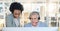 Help desk, teamwork and opinion, black woman with man at computer at call center. Customer service consultant team at