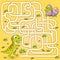 Help dinosaur find path to nest. Labyrinth. Maze game for kids