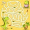 Help dinosaur find path to nest. Labyrinth. Maze game for kids