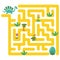 Help dinosaur find path to nest. Labyrinth. Maze game for kids