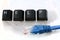 IT HELP Four Keyboard Keys with Network Cable on White Glass