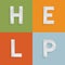 `HELP` four-letter-word for websites, illustration, vector
