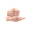 HELP gesture asl. Hand gesture,palm and fist. Non-verbal communication. Language gestures. 3d illustration flat design