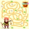 Help gnome find path to treasure chest . Labyrinth. Maze game for kids