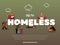 Help for homeless banner with hungry beggar