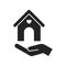 Help homeless black glyph icon. Charity concept for poor street people. Outline pictogram for web page, mobile app