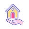 Help homeless color line icon. Charity concept for poor street people. Outline pictogram for web page, mobile app, promo