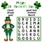 Help the leprechaun to find and mark all hidden words stock vector illustration