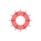 help, lifebuoy, lifesaver, save, support Flat Color Icon Vector