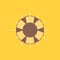 help, lifebuoy, lifesaver, save, support Flat Line Filled Icon. Beautiful Logo button over yellow background for UI and UX,