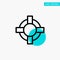 Help, Lifesaver, Support turquoise highlight circle point Vector icon